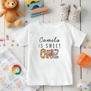 ワイルドパーソナライズされたアニマルスウィートワン誕生日 ベビーTシャツ