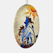 ワイルドパーソナライズされたポニーとサンホースクリスマス セラミックオーナメント (右)