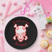 ワイルドパーソナライズされたレッドスカル ペーパープレート (パーティー)