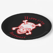 ワイルドパーソナライズされたレッドスカル ペーパープレート (アングル)