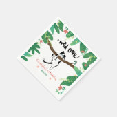 ワイルドパーソナライズされたワンツキセド猫キッズ1歳の誕生日 スタンダードカクテルナプキン (角)