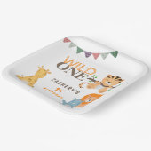 ワイルドパーソナライズされたワン1st第1誕生日 ペーパープレート (傾斜あり)