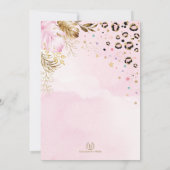 ワイルドパーティーアニマルズサファリレオパードプリント誕生日 招待状 (裏面)