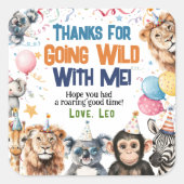 ワイルドパーティーアニマルズ1stバースデーサファリ感謝していー スクエアシール (正面)