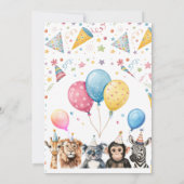 ワイルドパーティー みんなの動物たち 1歳の誕生日 サファリ サンキューカード (裏面)