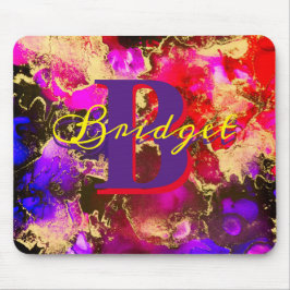 ワイルドパープルとフシアのアルコールインク マウスパッド