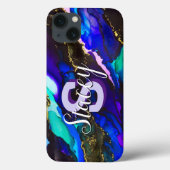 ワイルドパープルとフシアのアルコールインク Case-Mate iPhoneケース (裏面)