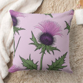 ワイルドパープルアザミ（ピンク） クッション (ブランケット)