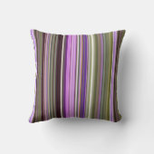 ワイルドパープルアスターズパープルとグリーンストライプ クッション (裏面)