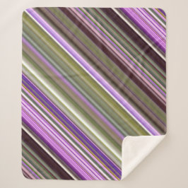 ワイルドパープルアスターズパープルとグリーンストライプ シェルパブランケット