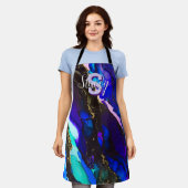 ワイルドパープルアルコールインクオールオーバープリントエプロン エプロン (着用した状態)