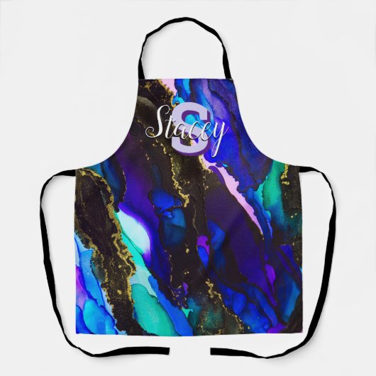 ワイルドパープルアルコールインクオールオーバープリントエプロン エプロン (正面)