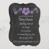 ワイルドパープルバラシャルボードブライダルシャワー 招待状 (正面/裏面)