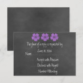 ワイルドパープルバラシャルボードRSVPカード 出欠カード (正面/裏面)