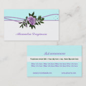 ワイルドパープルバラブルー，ホワイトフローラ名刺 名刺 (正面/裏面)