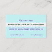 ワイルドパープルバラブルー，ホワイトフローラ名刺 名刺 (裏面)