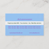 ワイルドパープルバラブルー，ホワイトフローラ名刺 名刺 (裏面)