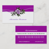 ワイルドパープルバラプル、ホワイトフローラ名刺 名刺 (正面/裏面)