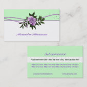 ワイルドパープルバラミントグリーン、白フローラ 名刺 (正面/裏面)