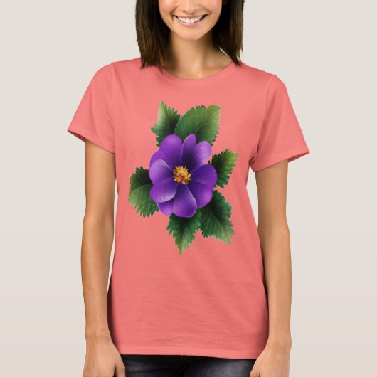ワイルドパープルバラTシャツ Tシャツ (正面)