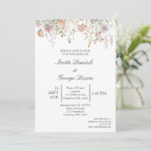 ワイルドパープルフラワー結婚式招待状 招待状 (スタンド正面)