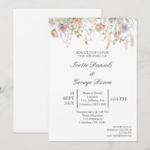 ワイルドパープルフラワー結婚式招待状 招待状 (正面/裏面)