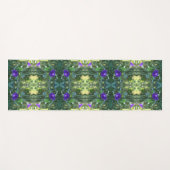 ワイルドパープルモーニンググローリーフラワーズ抽象芸術 ヨガマット (正面(横))