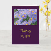 ワイルドパープル考えアスター"の挨拶 カード (黄色い花)