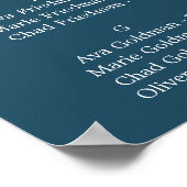 ワイルドパーム |ネイビーブルーアルファベットのシーティングチャート ポスター (角)