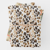 ワイルドヒョウ動物フローラジャングル誕生日 ラッピングペーパーシート (インサイチュ)