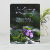 ワイルドビオレットお祝いのライフ葬儀カード 招待状 (スタンド正面)