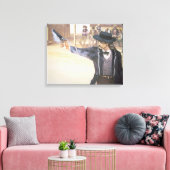 「ワイルドビル」ヒックー(1837-76)は彼のマークを示す キャンバスプリント (インサイチュ (リビング))