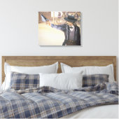 「ワイルドビル」ヒックー(1837-76)は彼のマークを示す キャンバスプリント (インサイチュ (寝室))