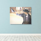 「ワイルドビル」ヒックー(1837-76)は彼のマークを示す キャンバスプリント (インサイチュ (ウッドフロア))