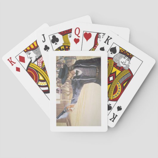 「ワイルドビル」ヒックー(1837-76)は彼のマークを示す トランプ (裏面)