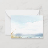 ワイルドビーチフェンス海グラスアート結婚のカップル ノートカード (裏面)