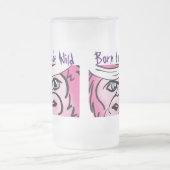 ワイルドピンクおもしろいゴリラ フロストグラスビールジョッキ (中央)