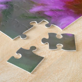 ワイルドピンクのアスターフラワーアート ジグソーパズル (側面)