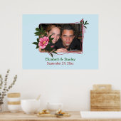 ワイルドピンクのバラのフローラ結婚の写真のポスター ポスター (キッチン)