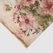 ワイルドピンクのバラヴィンテージスタイルミュージックシート 薄葉紙 (詳細)