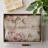 ワイルドピンクのバラヴィンテージスタイルミュージックシート 薄葉紙 (ギフト)