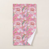 ワイルドピンクのバラ風呂タオルセット バスタオルセット (ハンドタオル)