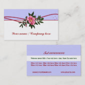 ワイルドピンクのローズラベンダーホワイトフローラ名刺 名刺 (正面/裏面)