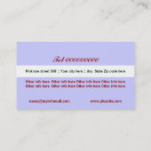 ワイルドピンクのローズラベンダーホワイトフローラ名刺 名刺 (裏面)