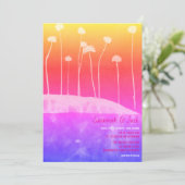 ワイルドピンクカラフルユニーク結婚式招待状 招待状 (スタンド正面)