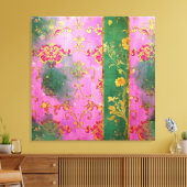 ワイルドピンクグランジダマスク – キャンバスプリント (インサイチュ (リビング))
