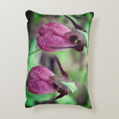 ワイルドピンクレディスリッパオーキッドフラワーペア2 アクセントクッション (裏面(縦))