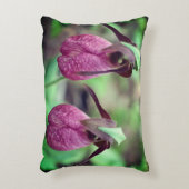 ワイルドピンクレディスリッパオーキッドフラワーペア2 アクセントクッション (正面(垂直))