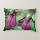 ワイルドピンクレディスリッパオーキッドフラワーペア2 アクセントクッション (裏面)