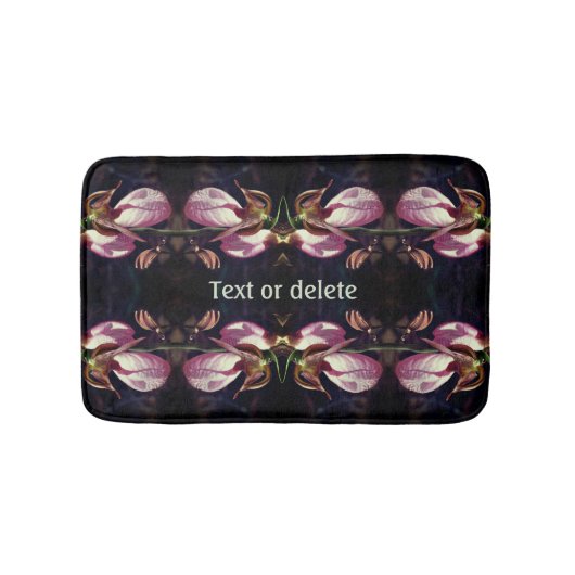 ワイルドピンクレディスリッパオーキッドペアパーソナライズされた バスマット (正面)